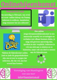 Jongvolwassenenbijeenkomst online